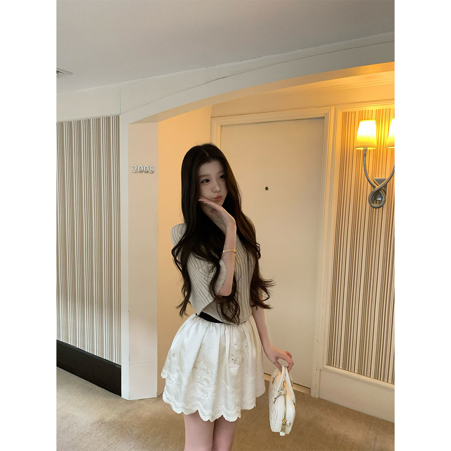 SourceWithU醋酸缎面小伞裙半裙
