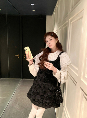 SourceWithU 窗边玫瑰 2色立体花朵绒线针织裙设计感叠穿背心裙女