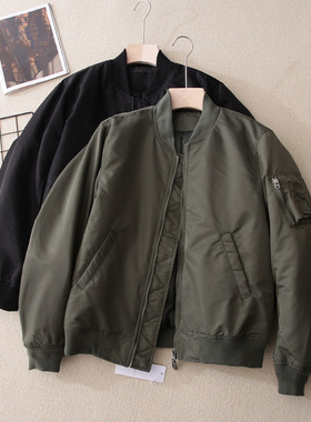 2025秋冬新款棒球服男MA1飞行员夹克休闲外套男棒球领宽松男夹克