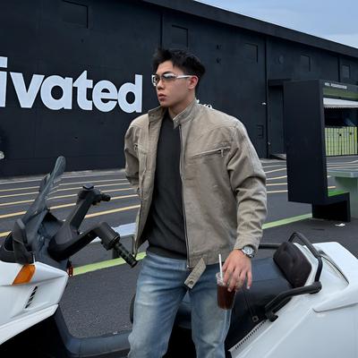 秋季哈灵顿做旧重工水洗夹克男