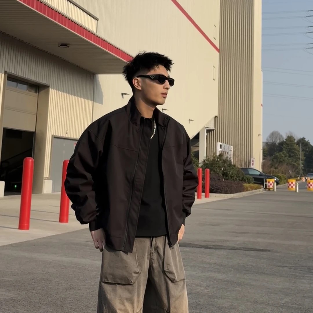 秋季美式硬汉风三防立领飞行夹克