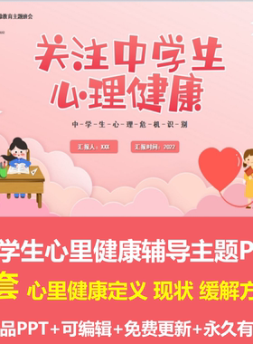中学生心理健康教育辅导主题PPT成品课件高考心理减压开学辅导