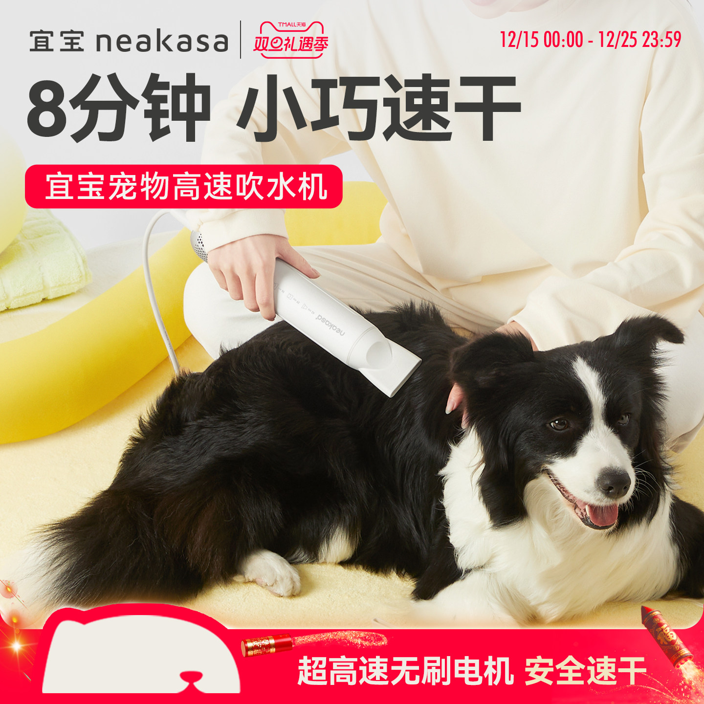 宜宝宠物吹水机狗狗吹风机高速大功率静音大型犬猫咪专用烘干吹毛