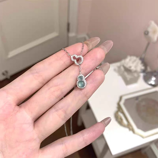 新中式 双环葫芦项链女2025新款 锁骨链轻奢小众高级感颈链饰品
