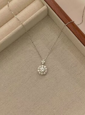 S925纯银爆闪满天星小雏菊项链