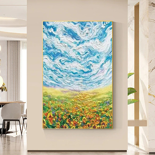 可班艺术手绘油画梵高风抽象花卉