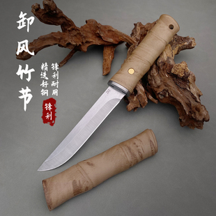 D2不锈钢户外吃手把肉小刀便携锋利高硬度水果刀野外荒野求生装备