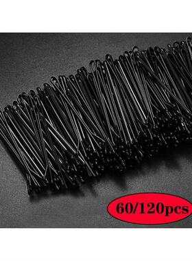 60/120pcs Black Hairpins for Women Hair Clip Lady Bobby Pins