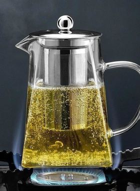 Kung Fu Tea Sets Heat Resistant Glass Teapot With Stainless