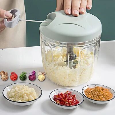 Garlic Mincer Hand Cutter - Hand Pull String Food Processor