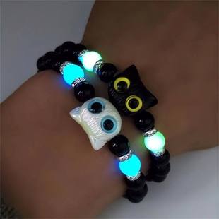Matching Bracelets Couples Women Men Luminous Cute Cat Frien