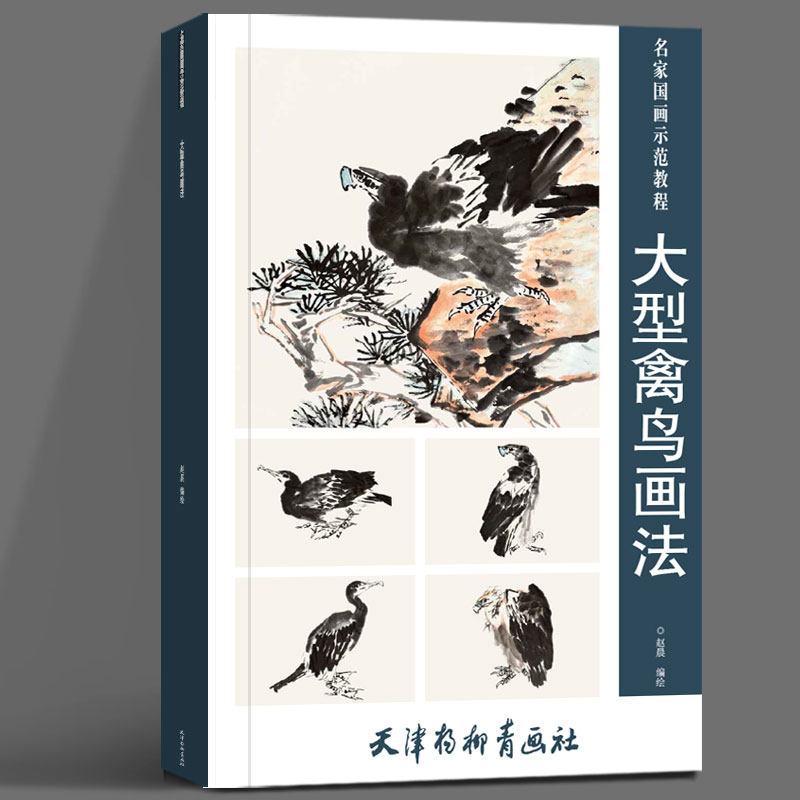 正版包邮大型禽鸟画赵晨名家国画示范教程写意花鸟国大型禽鸟画法