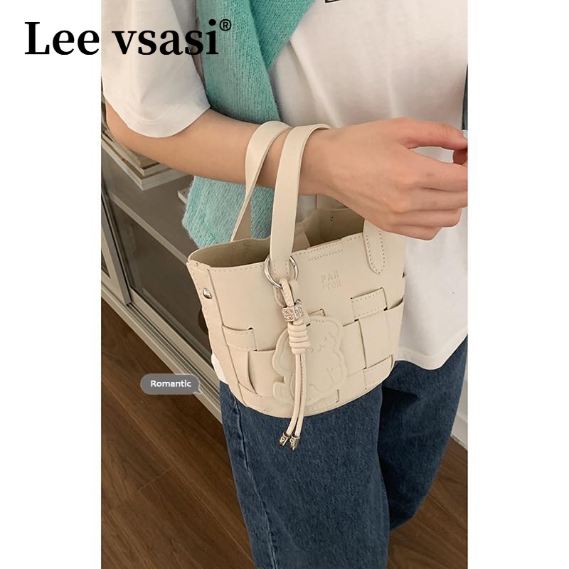 Lee vsasi韩国手提编织菜篮子包包女2025新款潮时尚小众水桶包