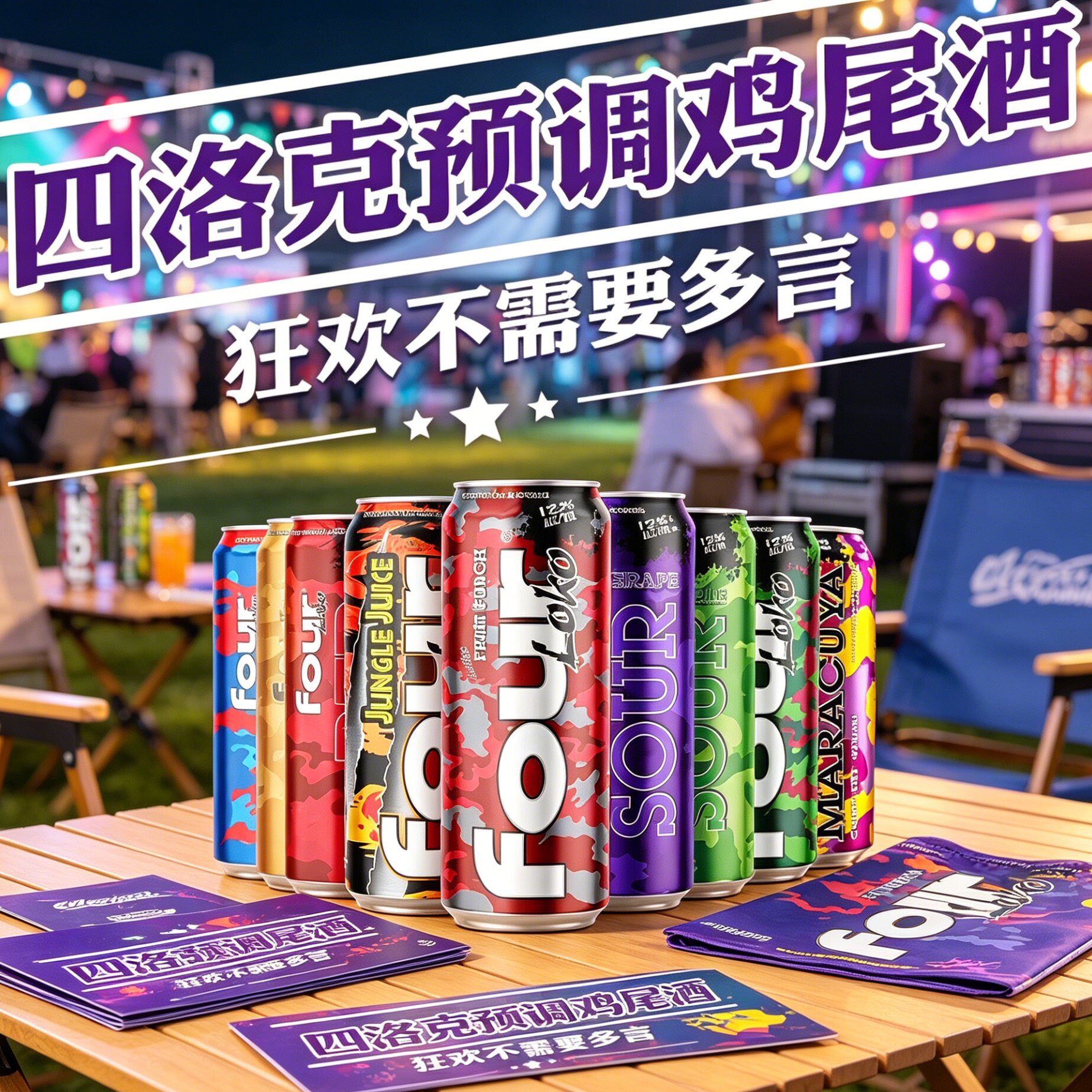 【美国进口】FOUR LOKO 四洛克果味气泡鸡尾酒微醺果味酒饮料聚会
