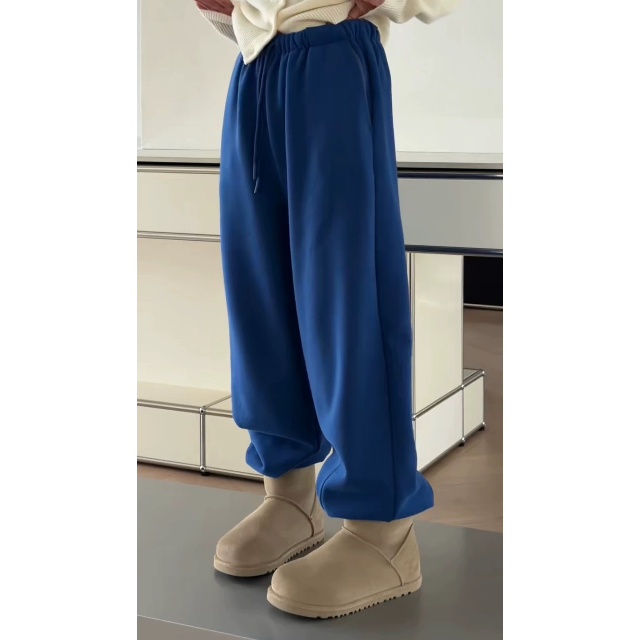 秒发诗歌兰女裤2025冬款58331潮流运动风时尚休闲裤收口加绒卫裤