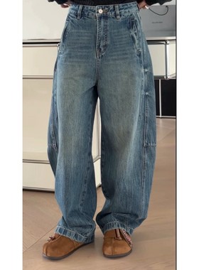 秒发诗歌兰95136欧美嘻哈街头弯刀裤显瘦牛仔裤女百搭25秋季主推