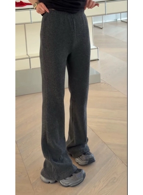 现货诗歌兰H32922慵懒时髦舒适设计感细纹显瘦针织裤2025冬季女装