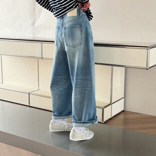 热卖诗歌兰261515春季2026新款舒适九分牛仔裤宽松直筒百搭裤子女