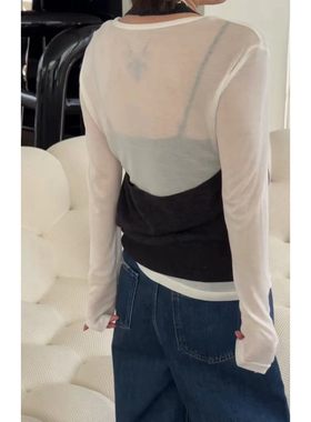 秒发新品诗歌兰7717优雅知性温柔挂脖吊带两件套上衣女2026早春款