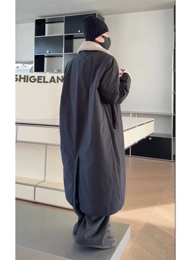 现货25年新款诗歌兰25203百搭个性设计感可脱卸毛领长款鹅绒外套