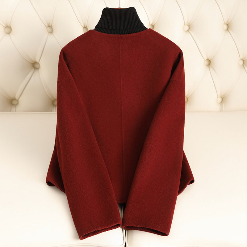 双面羊毛大衣女短款2025秋冬新款中式国风盘扣羊毛呢外套女小个子