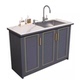 户外全铝合金岩板洗手台盆一体柜室外别墅花园防水防晒水槽储物柜