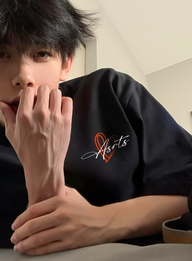 重磅 Asrts爱心小众潮牌美式夏季纯棉宽松男士情侣半袖短袖T恤ins