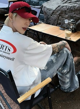 重磅 Asrts新款倒钩小众潮牌美式夏季纯棉宽松男士情侣短袖T恤ins