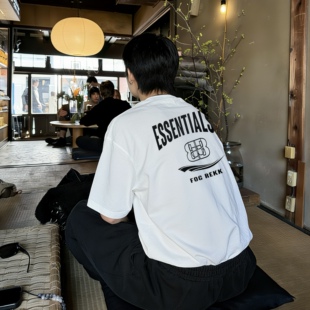 短袖 FOG 情侣半袖 ESSENTIALS字母小众潮牌纯棉宽松男士 T恤 REKK