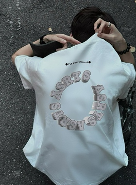 重磅 Asrts情侣小众潮牌美式夏季纯棉宽松男士半袖新款短袖T恤ins