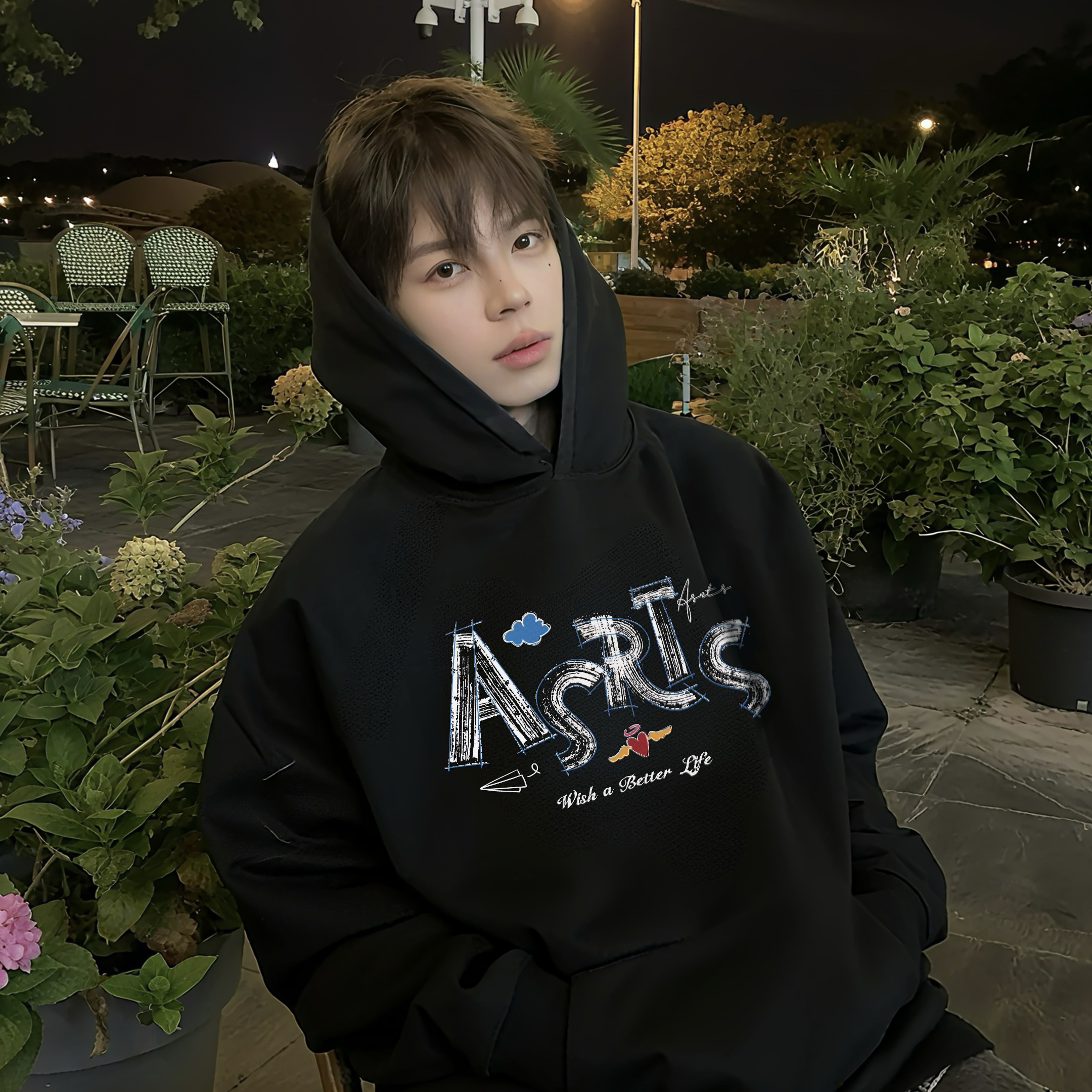 正品Asrts涂鸦纸飞机情侣卫衣