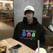 正品 上衣女 潮流休闲情侣装 Asrts新款 加厚重磅连帽卫衣男小众美式