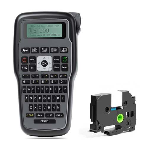 E1000简约小型迷你手持便携智能热转印工业商用标签打印机条形码