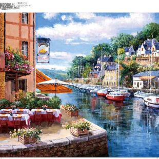 福思VOX成人拼图2000减压玩具Sam 午后分4包 Park风景油画埃文桥