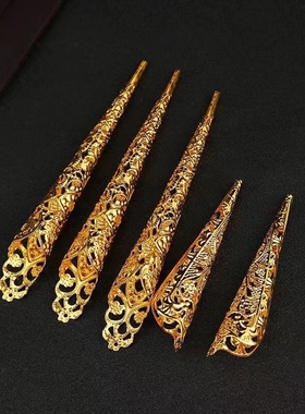 欧美饰品5件装古代古董风格女王指甲环空心指节指环指尖肚皮