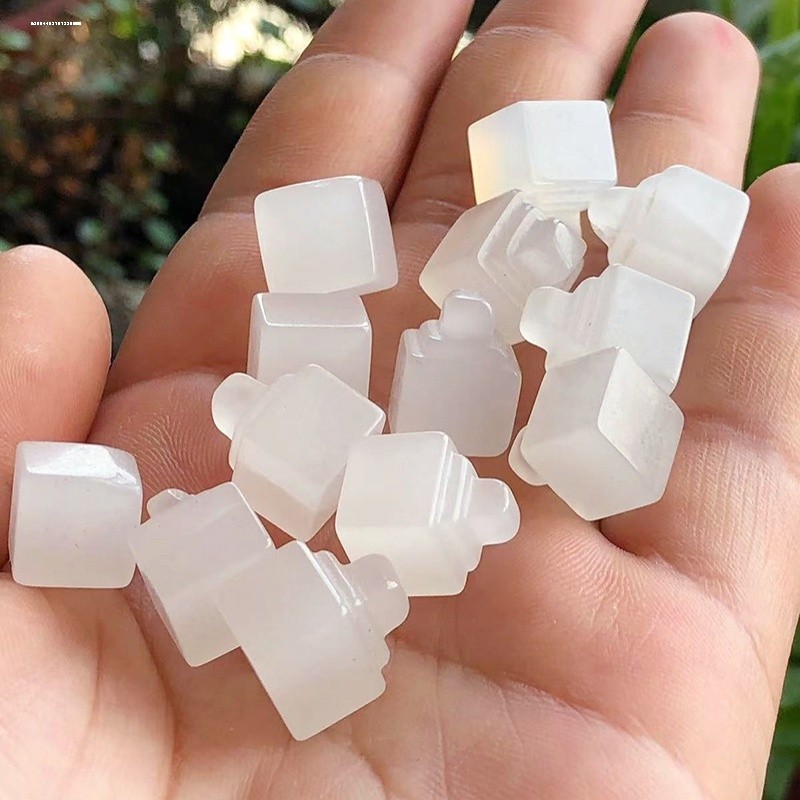 印章贝壳吊坠挂件印玺冰透手把件旗袍压襟摆件海洋玉髓白玉