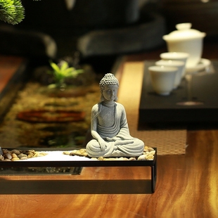 石佛摆件观音小佛像盆景小摆件佛陀鱼缸造景假山装饰庭院玄关和尚