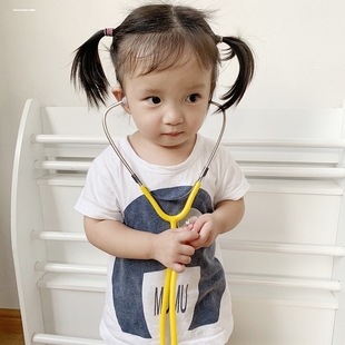 儿童仿真听诊器玩具男女孩过家家幼儿园教具医生听筒角色扮演道具
