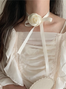 多戴设计｜手作暗黑灼烧玫瑰项链项圈choker暗黑哥特手腕花发带女