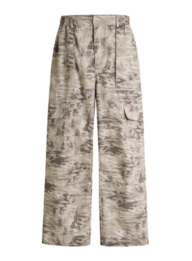 GOSNACE/GOS多口袋设计复古Vintage做旧迷彩美式宽松直筒休闲长裤