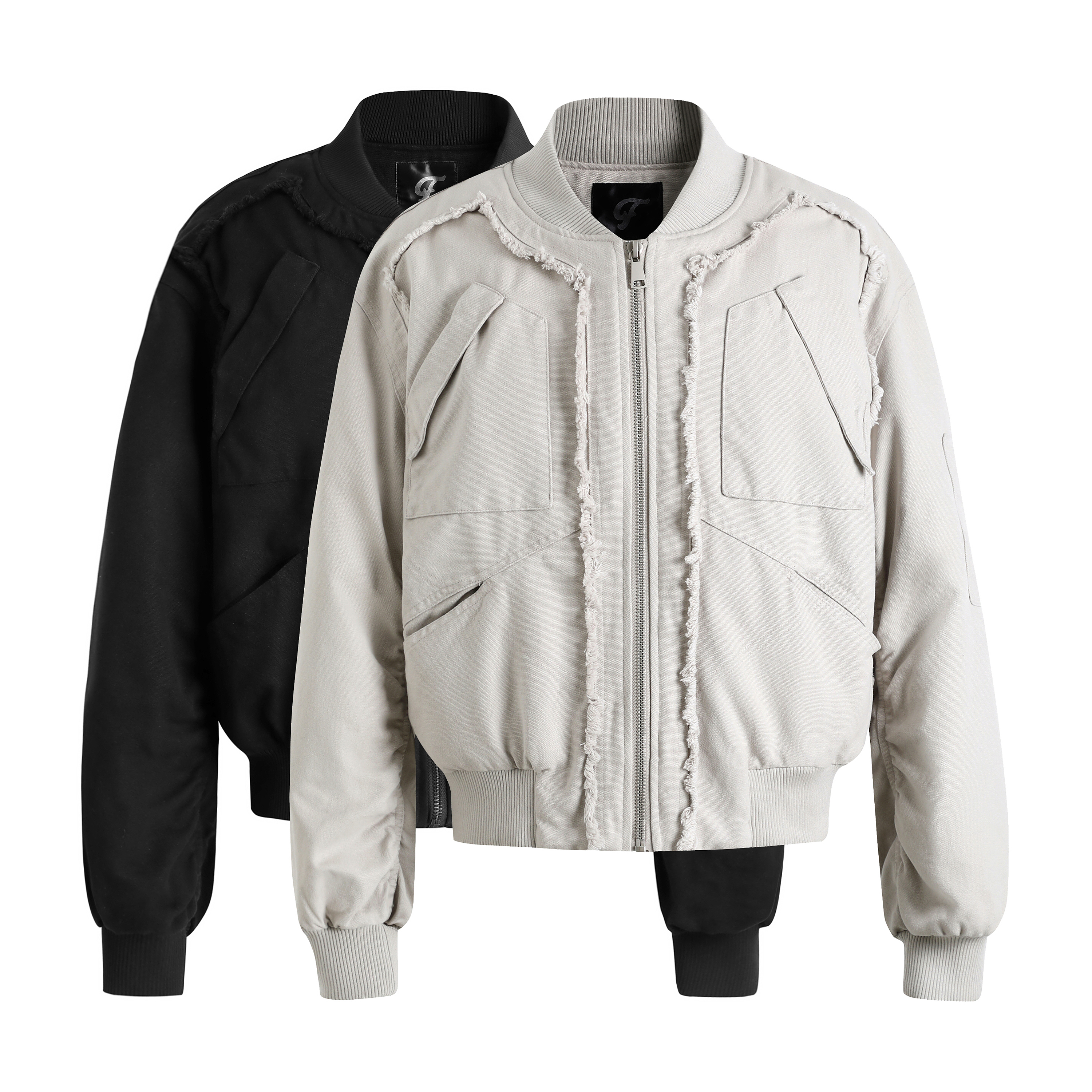 GOS水洗破坏设计毛边棉服