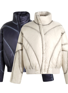 GOSANCE/GOS 码脏纹90白鸭绒立领冬款加厚保暖通勤百搭短款羽绒服