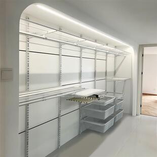 金属衣柜定制步入式衣帽间壁挂卧室衣架diy设计整体组合衣帽间