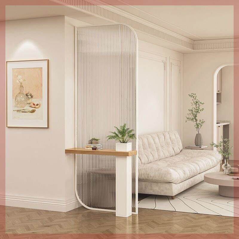 奶油风2025新款长虹玻璃屏风隔断客厅现代简约卫生间遮挡入户玄关