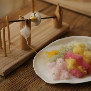 nituli双色柴烧陶纺轮 宠物毛纺锤纺线 纺轮 纺线工具 手工艺品