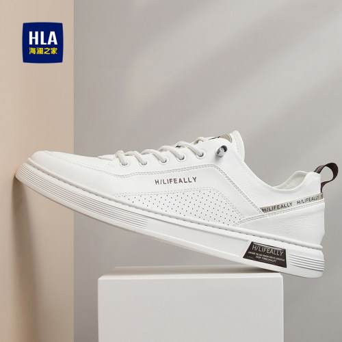 HLA/海澜之家男鞋新品夏季百搭舒适休闲板鞋男潮韩版时尚小白鞋