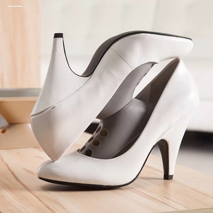 日式小脚丫形双层立体整理鞋架便携式塑料鞋托鞋撑鞋子收纳架