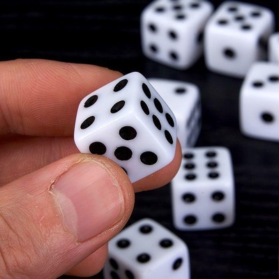 14mm方角直角黑白骰子14#黑色方