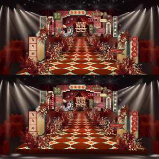 老上海复古风格婚礼设计港风民国百老汇道具效果图ps素材背景