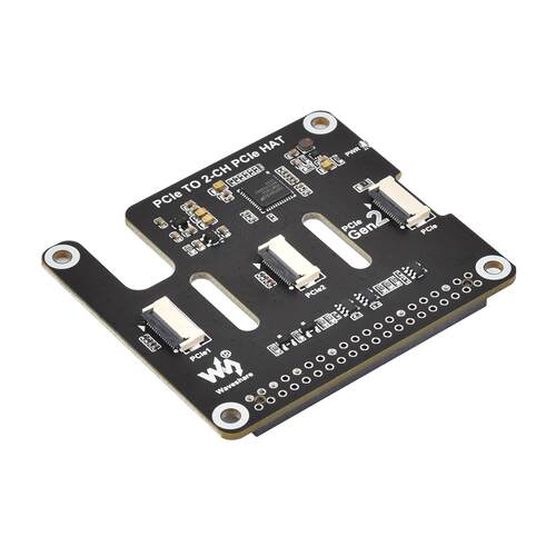 树莓派5双通道2路PCIe扩展板RaspberryPi5可叠加多种扩展模块